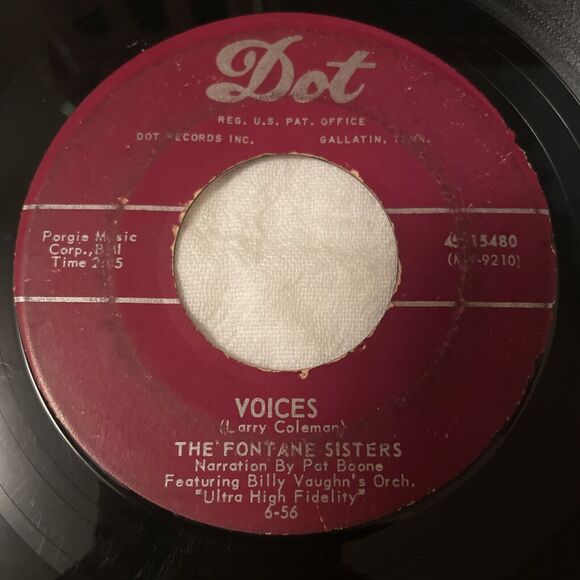 The Fontaine Sisters Voices/Lonesome Lover Blues 45RPM Dot Records 1956 - Picture 2 of 12